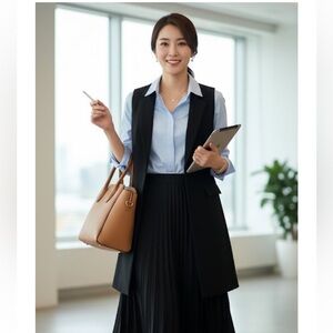 Long black waist coat Novelti size medium